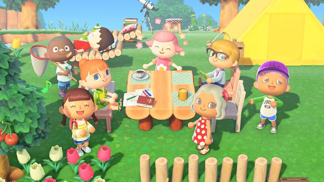 A picture of a bunch of friends together in Animal Crossing: New Horizons.